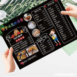 Factory produces printed  PVC menus for restaurants  with customized sizes and  designs